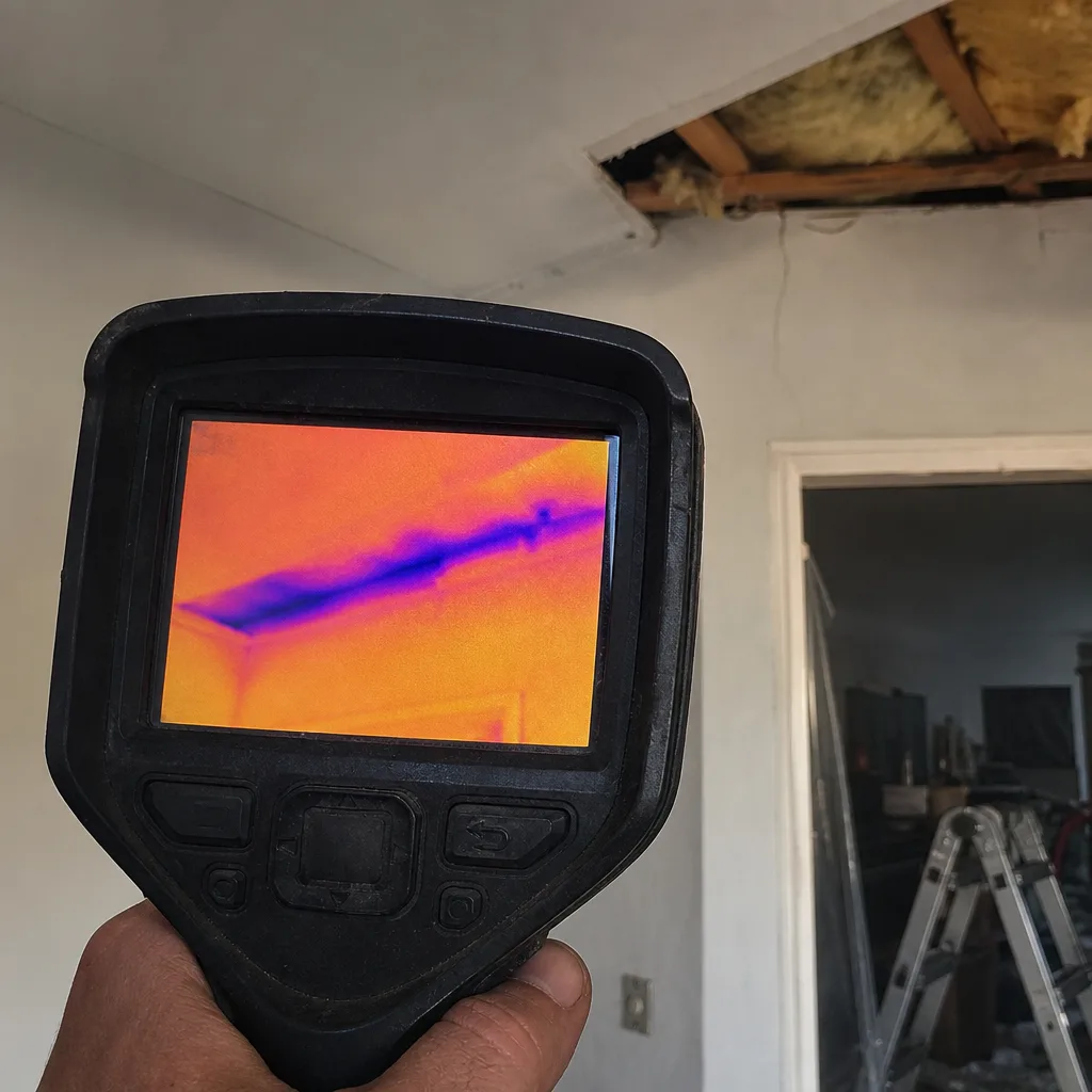 Home energy audit using a thermal imaging camera to detect insulation gaps in El Monte, CA